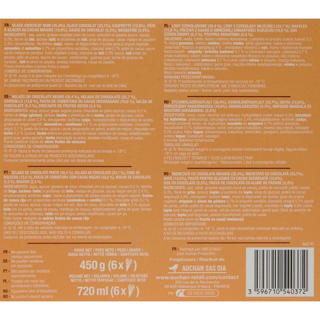 3596710540372 - Auchan - Cône glacé chocolat