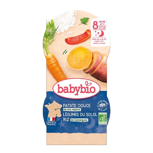 3288131520872 - Babybio - Patate Douce, Légumes du soleil, Riz de Camargue Bio Bol Bébé Dès 8 mois
