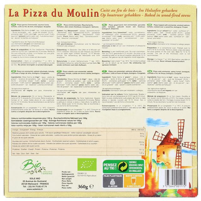3273640001172 - La Pizza du Moulin - Pizza au Saumon fumé Bio cuite au feu de bois