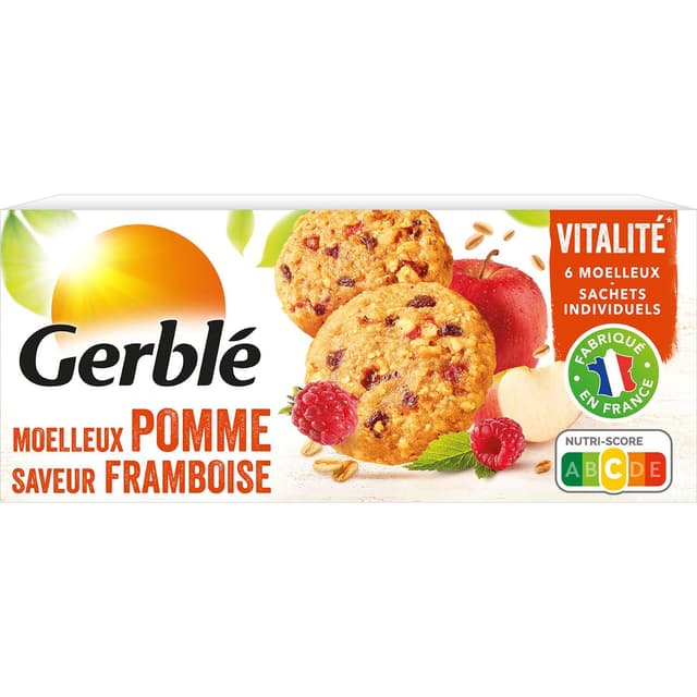 3175681771772 - Gerblé Vitalité - 6 Moelleux Pomme Saveur Framboise