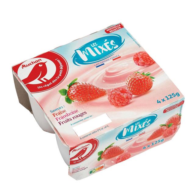 3596710445172 - Auchan - Yaourt brassé à la fraise-framboise-fruits rouges