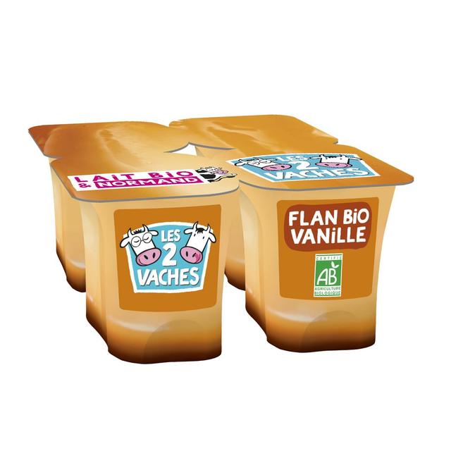 3661344795372 - Les 2 Vaches - Flan Bio à la Vanille de Madagascar