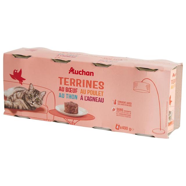 3596710485772 - Auchan - Boites Terrines à la viande et au poisson en boite pour chat et chat stérilisé