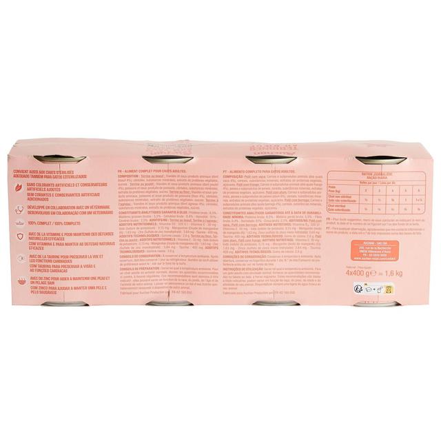 3596710485772 - Auchan - Boites Terrines à la viande et au poisson en boite pour chat et chat stérilisé