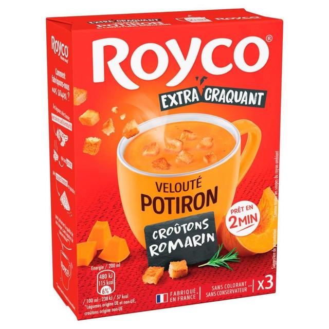3036815437172 - Royco - Velouté Potiron et Croutons au Romarin - 3 sachets instantanée