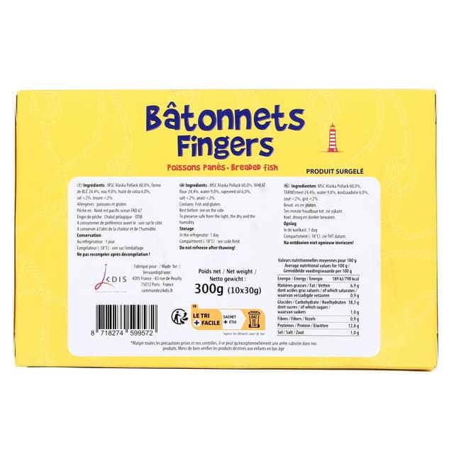 8718274599572 - Kash Food - Bâtonnets panés de poisson MSC