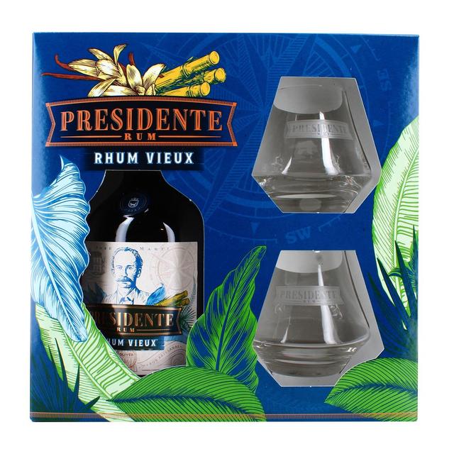 3760042529972 - Presidente Marti - Rhum vieux anejo 40° coffret avec 2 verres