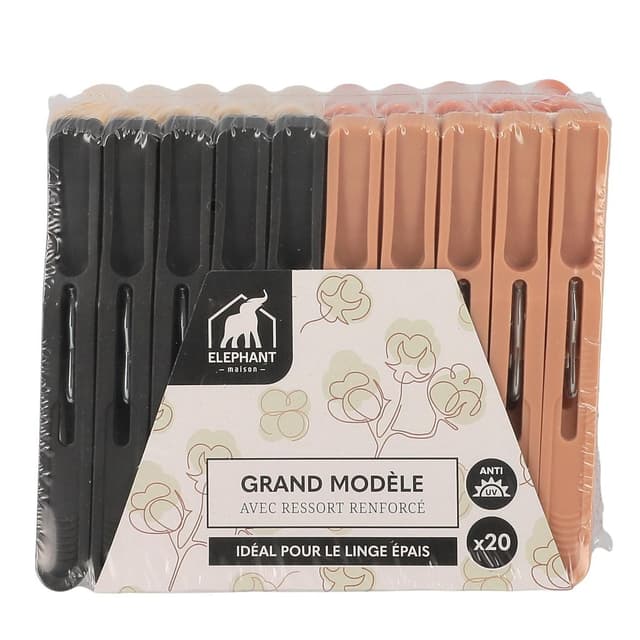 3543534420373 - Elephant - Pinces à linge plastique