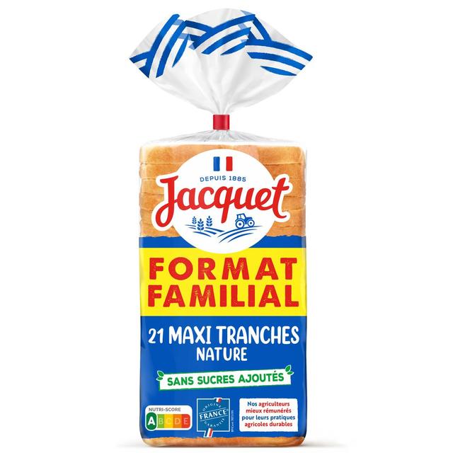 3029330071273 - Jacquet - Pain de Mie Maxi Tranches Nature, Sans Sucres Ajoutés