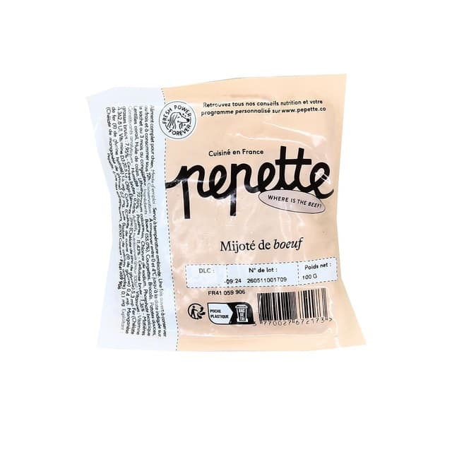 3770027672173 - Pepette - Chien Repas Frais, Mijoté de Boeuf