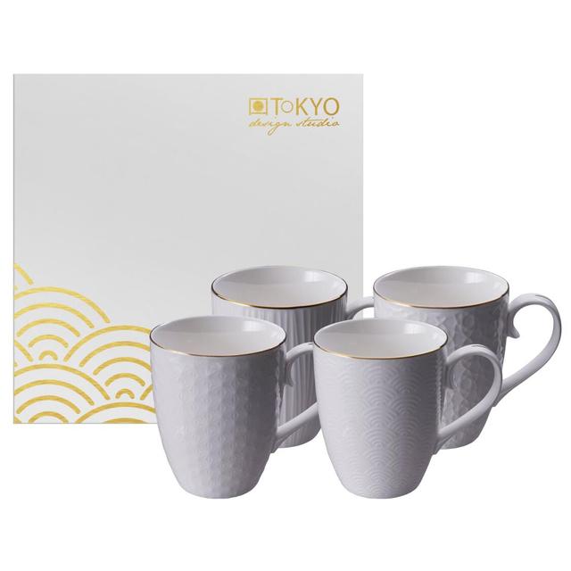 8719323522473 - Tokyo Design Studio - Coffret 4 mugs Nippon White Gold 16445