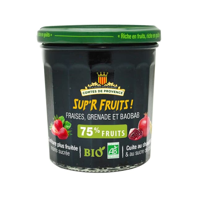 3324498003273 - Comtes de Provence - Confiture Fraises Grenade Baobab Bio