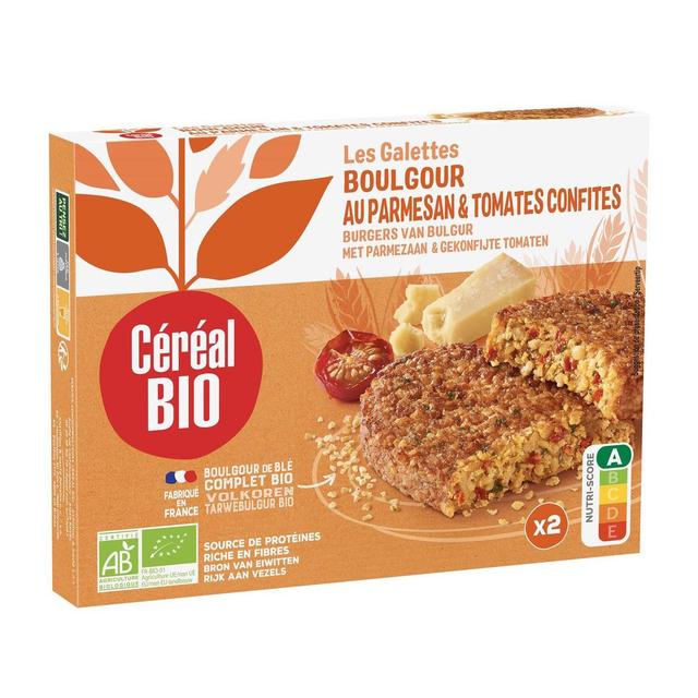 3175681216273 - Céréal Bio - 2 Galettes Végétales Boulgour de Blé Parmesan Tomates Confites Bio
