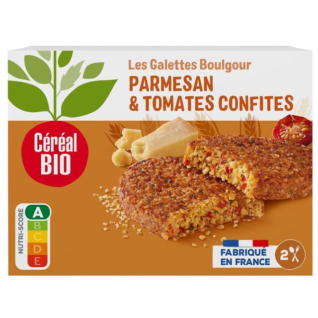 3175681216273 - Céréal Bio - 2 Galettes Végétales Boulgour de Blé Parmesan Tomates Confites Bio