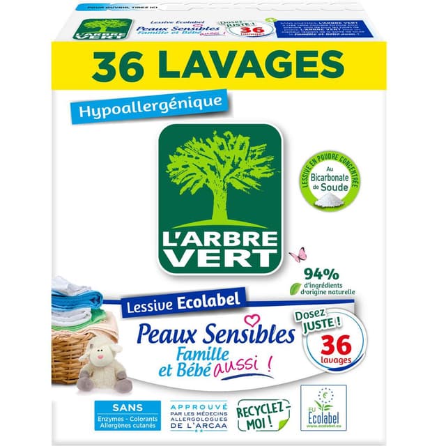 3450601046773 - L'arbre Vert - Lessive en poudre Peaux sensibles