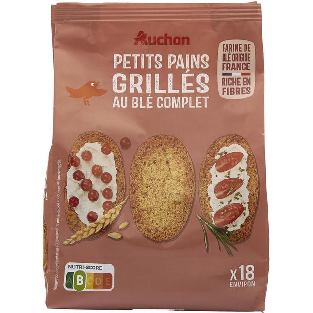 3596710509973 - Auchan - Petits pains grillés au blé complet sans huile de palme