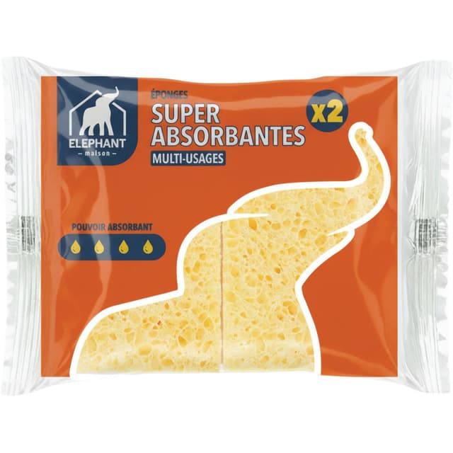 3543534440074 - Elephant - Éponges absorbantes multi-surfaces
