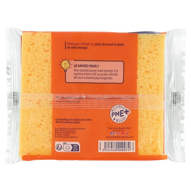3543534440074 - Elephant - Éponges absorbantes multi-surfaces