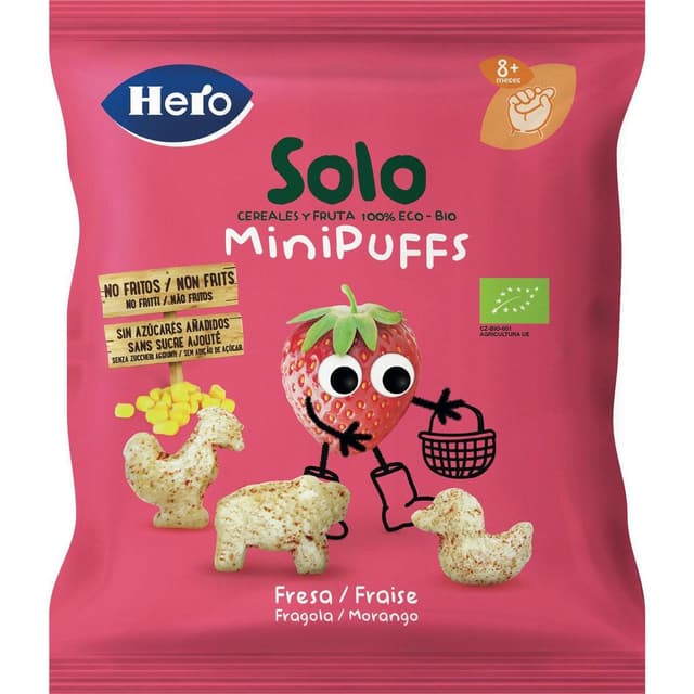 8410175080974 - Hero Solo - Snack Mini puff Fraise Bio Bébé Dès 8 mois
