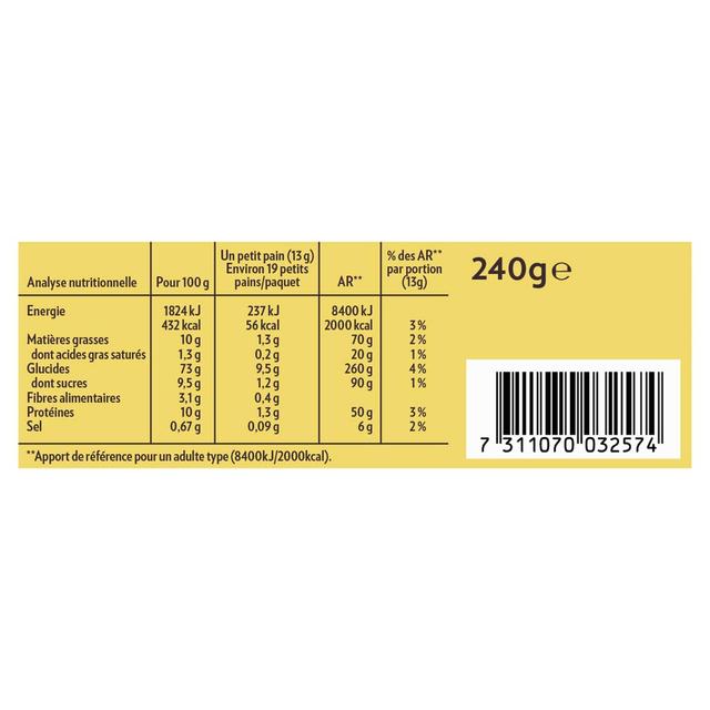 7311070032574 - Krisprolls - Petits Pains Suédois Dorés