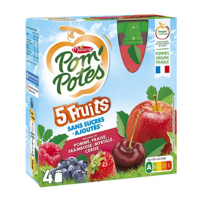 3021761202974 - Pom Potes - Compotes 5 fruits Rouges sans sucres ajoutés
