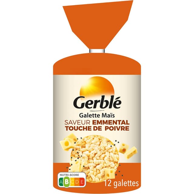 3175681233874 - Gerblé - Galette de Maïs saveur emmental touche de poivre