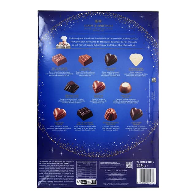 3046920014274 - Lindt - Calendrier de l'avent assortiement de chocolat Champs élysée