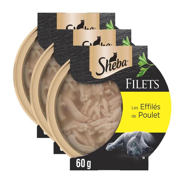 2050000395574 - Sheba - Filets - Barquette Effilés de Poulet pour Chat Adulte