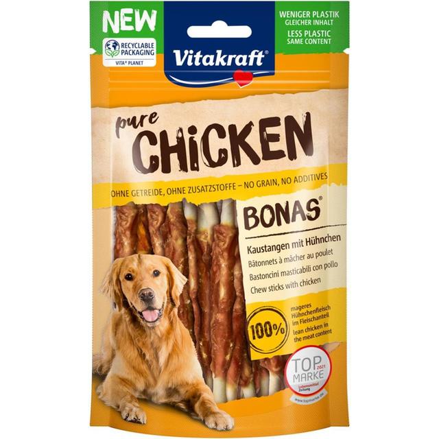 4008239585974 - Vitakraft Pure - Bonas Os Calcium Poulet - Friandise récompense pour chien