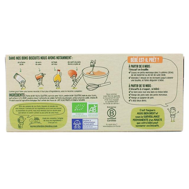 3041091346674 - Blédina - Les Récoltes Bio - Biscuits Bio Bébé Dès 8/10 mois