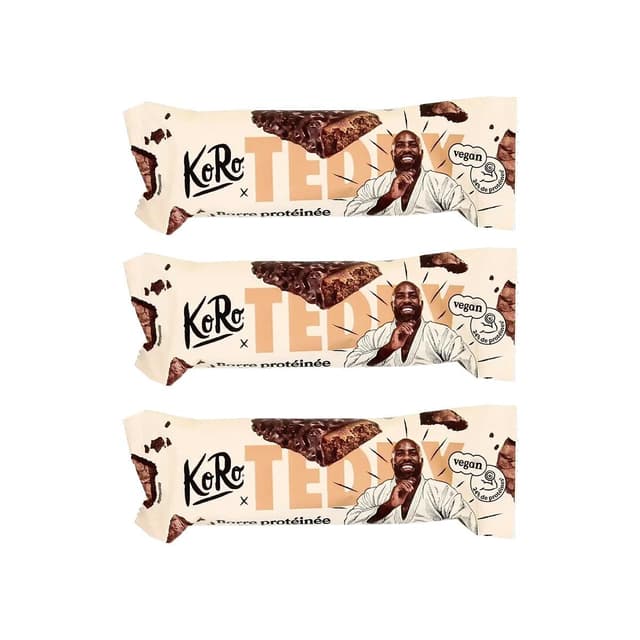 2050000416774 - Koro - Barre protéinée vegan au chocolat brownie Teddy Riner