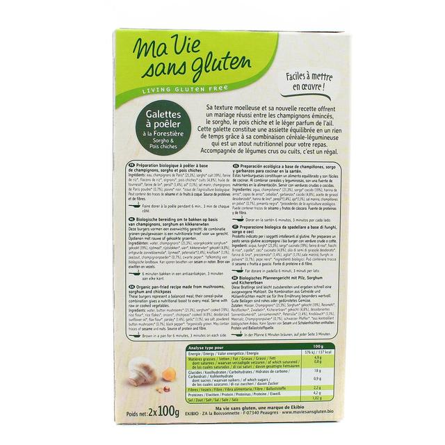 3380380057274 - Ma Vie Sans Gluten - Galettes Champignons & Pois Chiches, sans gluten, Bio