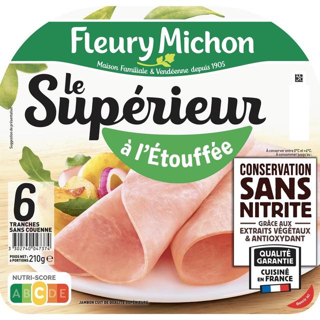 3302740047374 - Fleury Michon - Jambon Supérieur Cuit à l'Etouffée Conservation Sans Nitrite