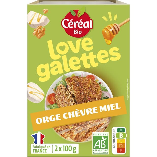 3175681108974 - Céréal Bio - Galettes céréales, orge, chèvre et miel bio