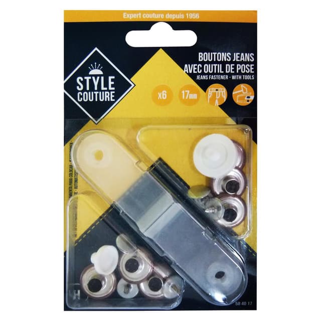 3040695840175 - Style couture - Bouton Jean avec outil de pose x6