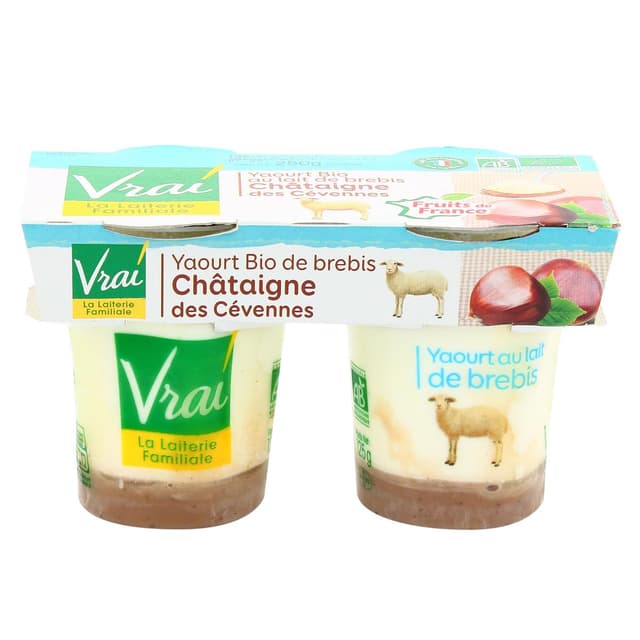 3273220540275 - Vrai - Yaourt bio châtaigne au lait de brebis