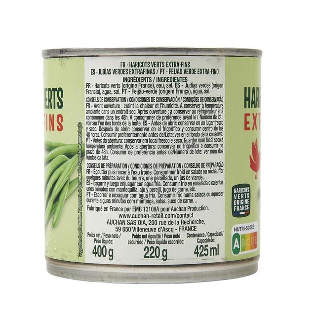 3596710545346 - Auchan - Haricots verts extra-fins
