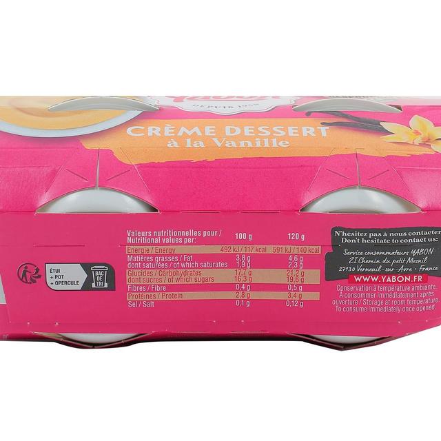 3760304182075 - Yabon - Crème dessert à la vanille