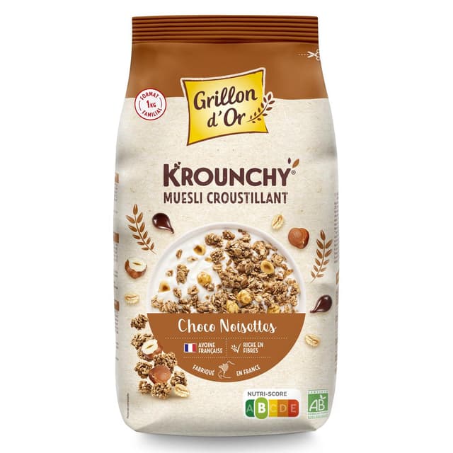 3421557922275 - Grillon Or - Krounchy Muesli Choco Noisette BIO