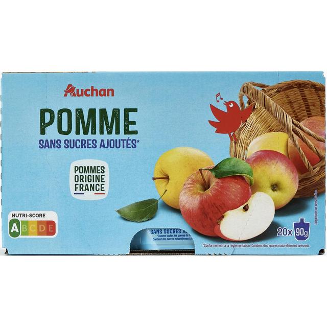 3596710492275 - Auchan - Gourdes purée de pomme sans sucres ajoutés