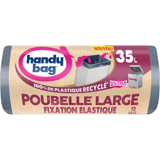 4008871222275 - Handy Bag - Sacs poubelle fixation élastique 35l
