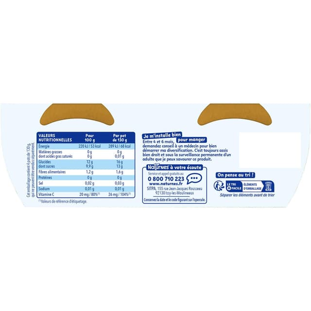 7613031552375 - Naturnes® - Pomme pêche Bol Bébé Dès 4 mois