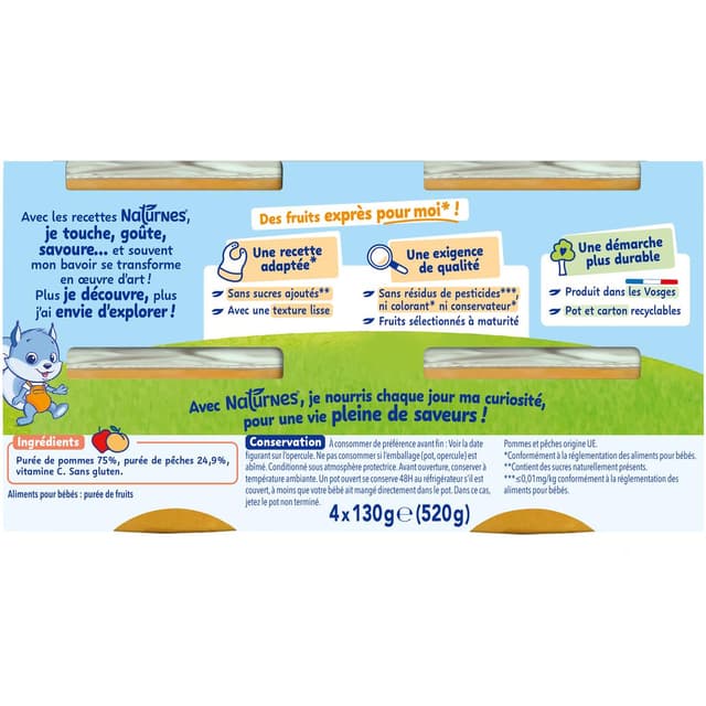 7613031552375 - Naturnes® - Pomme pêche Bol Bébé Dès 4 mois