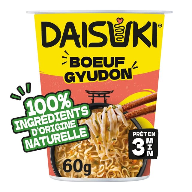3036815444675 - Daisuki - Nouilles Instantanées Boeuf Gyudon Ramen en Cup