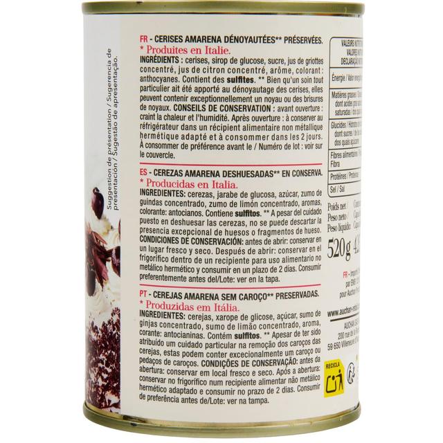 3596710484775 - Auchan Tavola In Italia - Cerises amarena dénoyautées au sirop