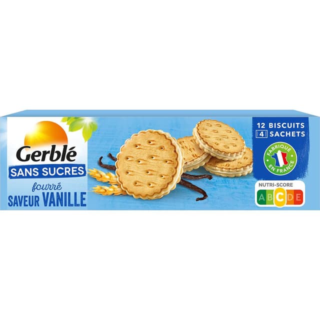 3175681245075 - Gerblé Sans Sucres - 12 Fourrés Saveur Vanille Sans Sucre