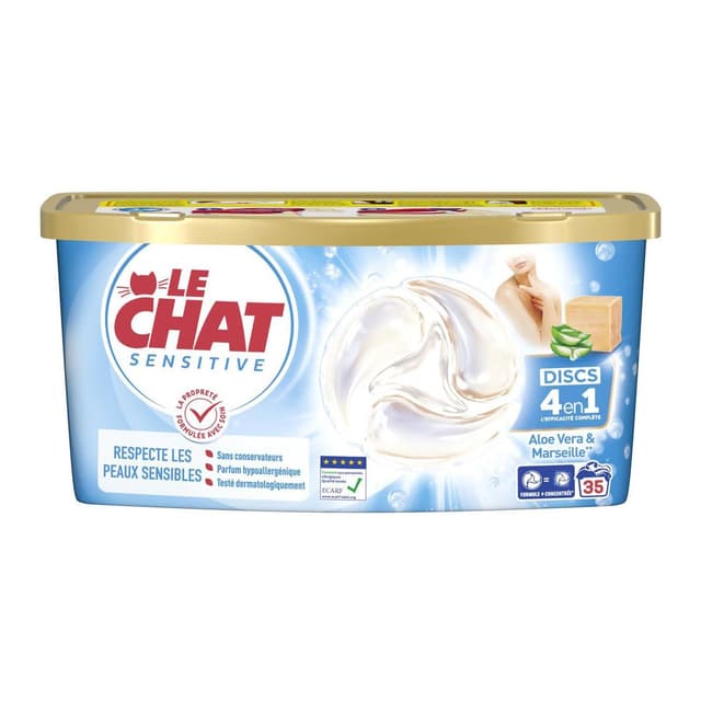 3178041365475 - Le Chat - Lessive 4 en1 Discs Savon de Marseille Aloe Vera
