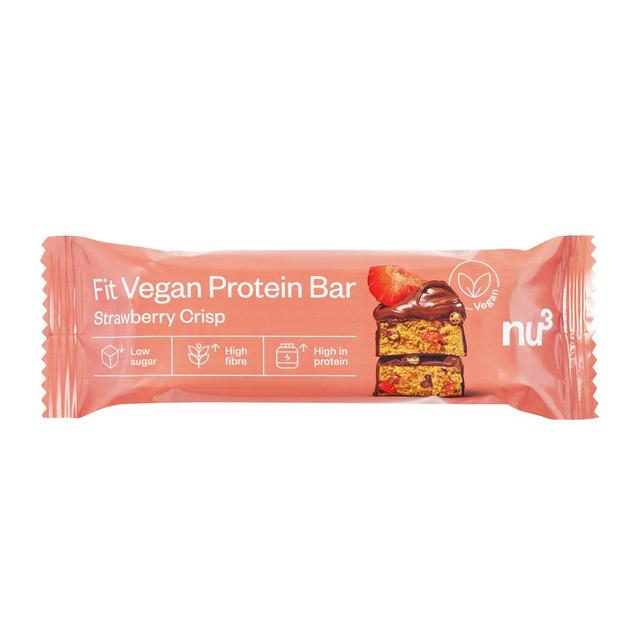 4260593955675 - NU3 - Barre Protéinée Fraise Croquante - Fit Vegan Bar Fraise Croquante