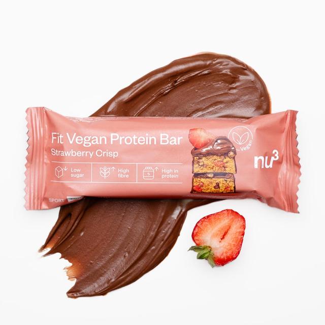 4260593955675 - NU3 - Barre Protéinée Fraise Croquante - Fit Vegan Bar Fraise Croquante