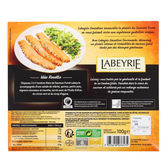 3033610076575 - Labeyrie - Saumon Fumé Tendres Filets Graines Croquantes
